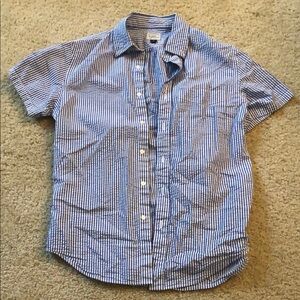 J. Crew Blue Seersucker Striped Women's Shirt Size S